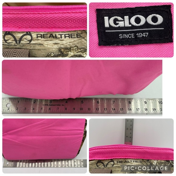 IGLOO Soft Cooler Bag Realtree Edge Camouflage Pink Trim Insulated Side Pocket - Picture 7 of 16